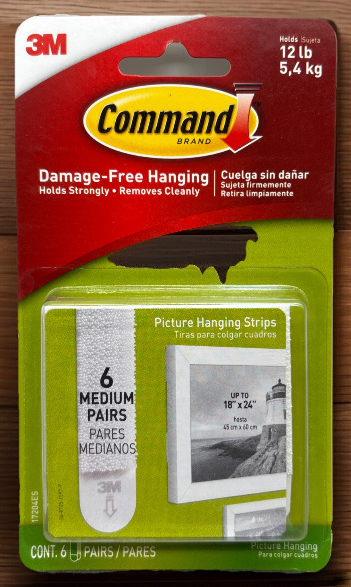 3M Command Medium Picture Hanging Strips, 6 Pack Of 2 Pairs, 12 Lb Hold {56} gallery