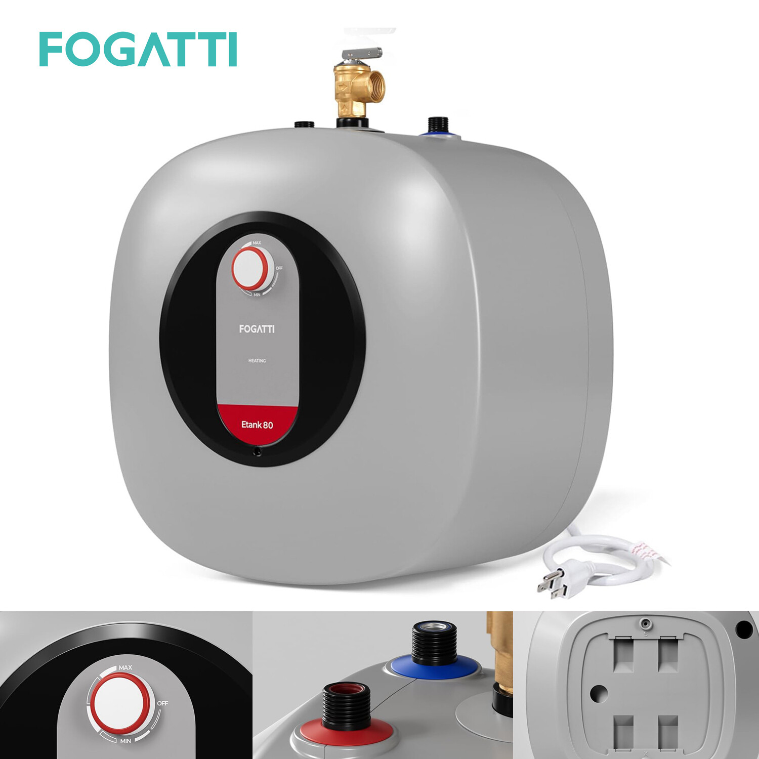 8 Gallon Electric Mini Tank Water Heater Instant Boiler 1440W Compact Storage gallery