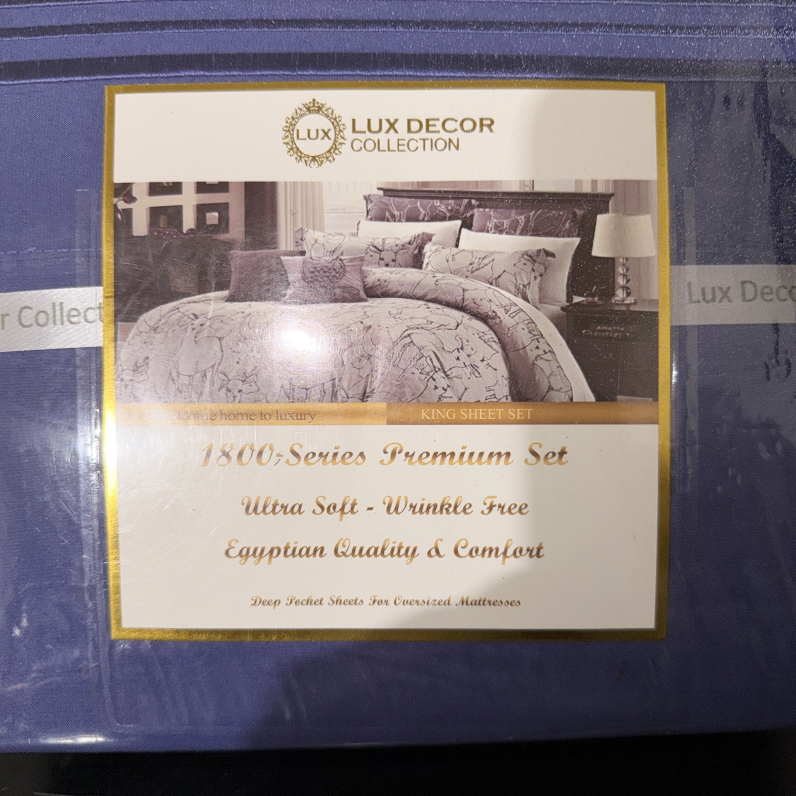 Lux Decor Collection Microfiber 6 PcsBed Sheet Set - Navy Blue gallery