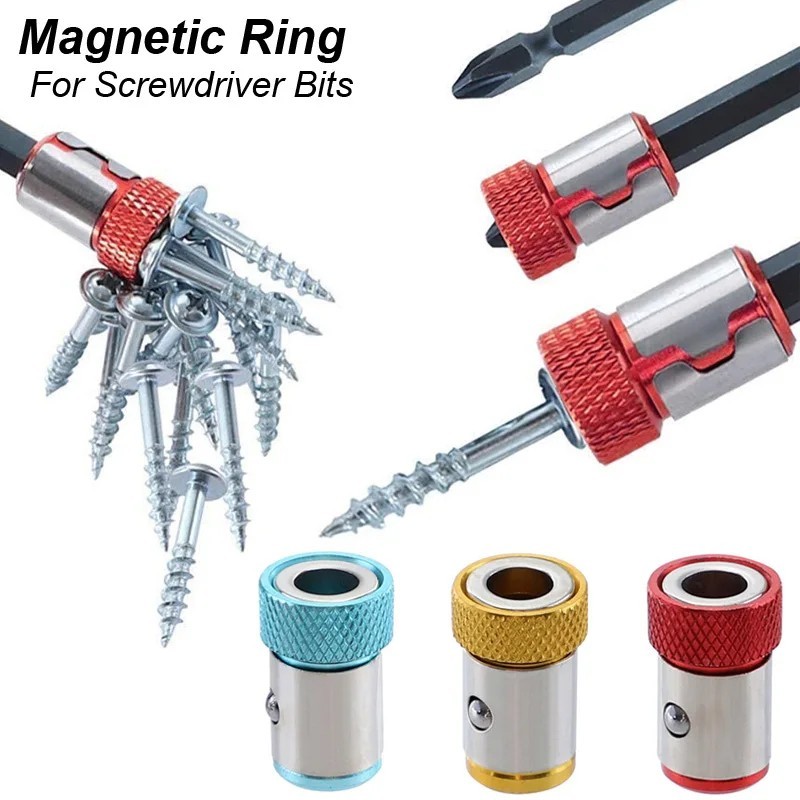 6 x Screwdriver Head Magnetic Ring Pivoting Bit Tip Screw Holder Magnetizer gallery