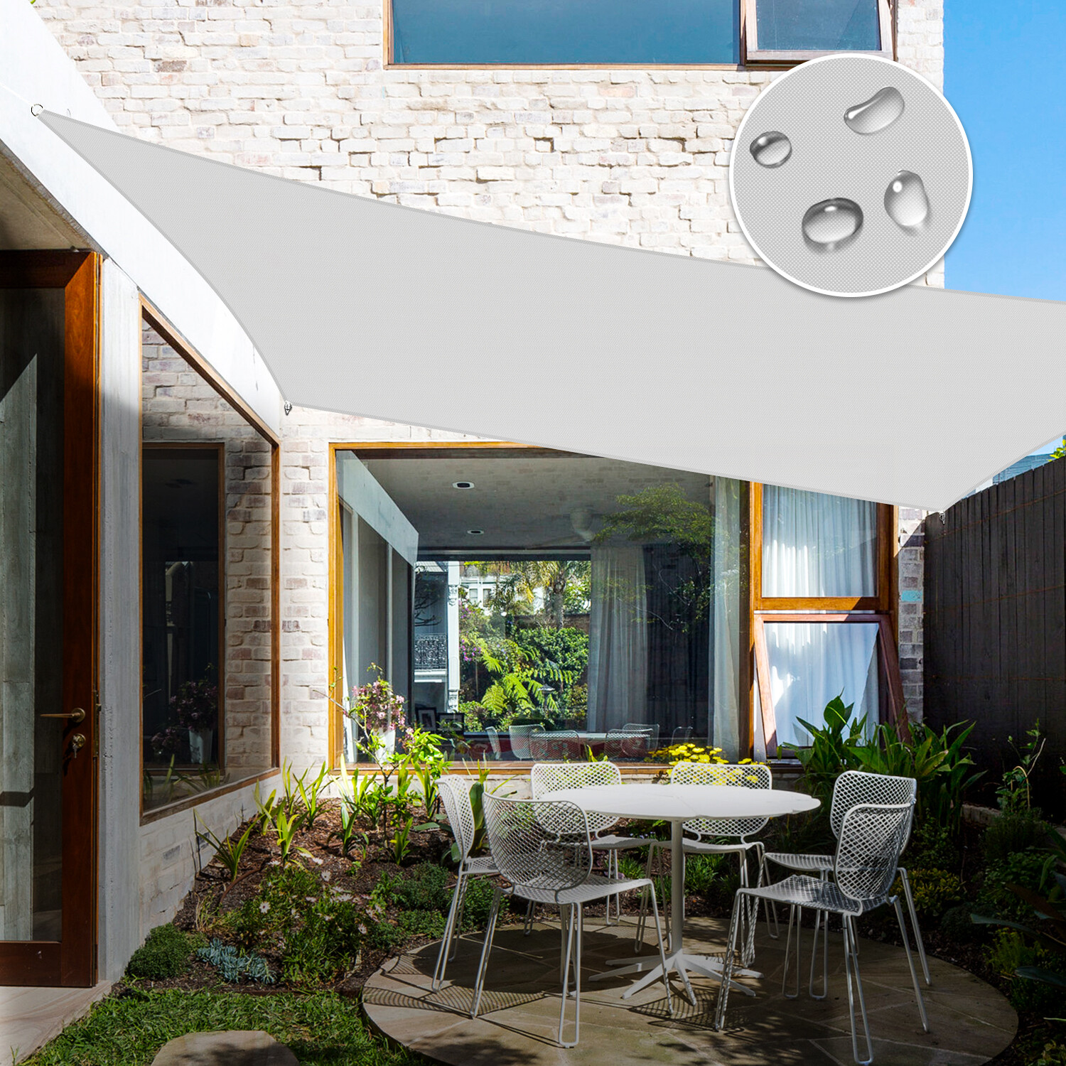 gray Custom 5-24FT Rectangle Waterproof Sun Shade Sail Garden Pool Patio Cover gallery