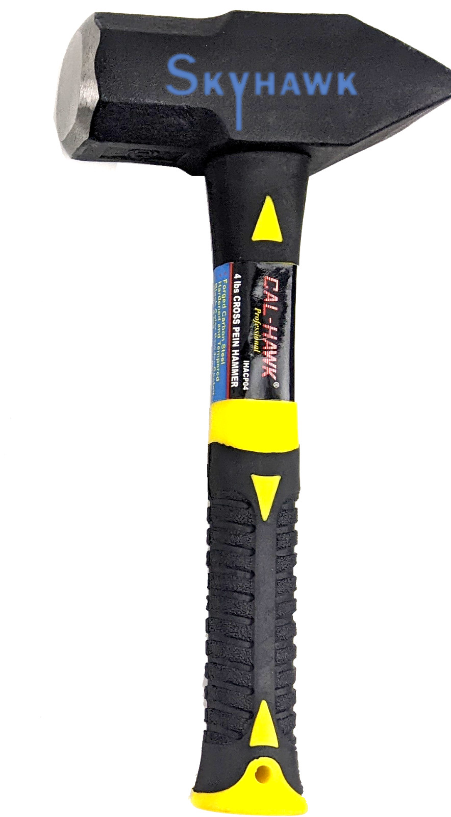 Cal Hawk 4Lbs BLACK POWDER COATED Fiber Glass Handle Cross Peen Hammer PRO Tools gallery