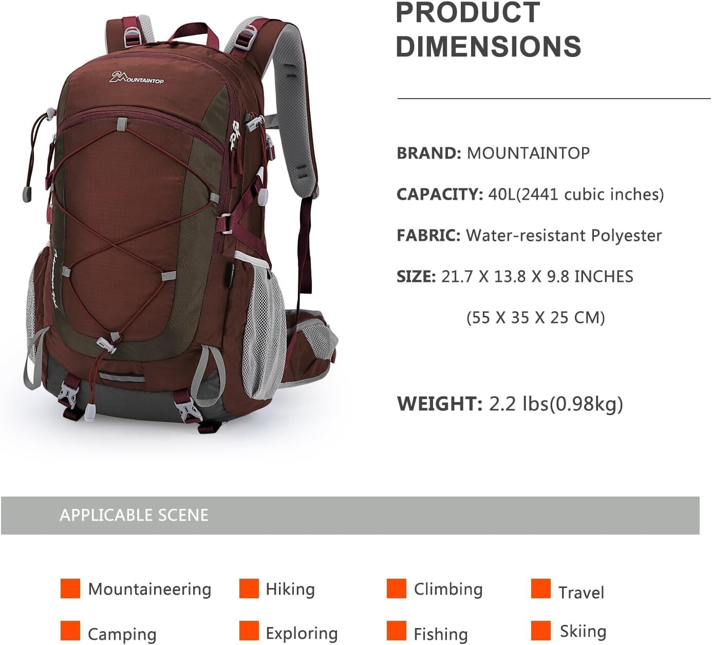 Versatile 40L Camping Backpack with Hydration Compatibility - Outdoor Essentials 4