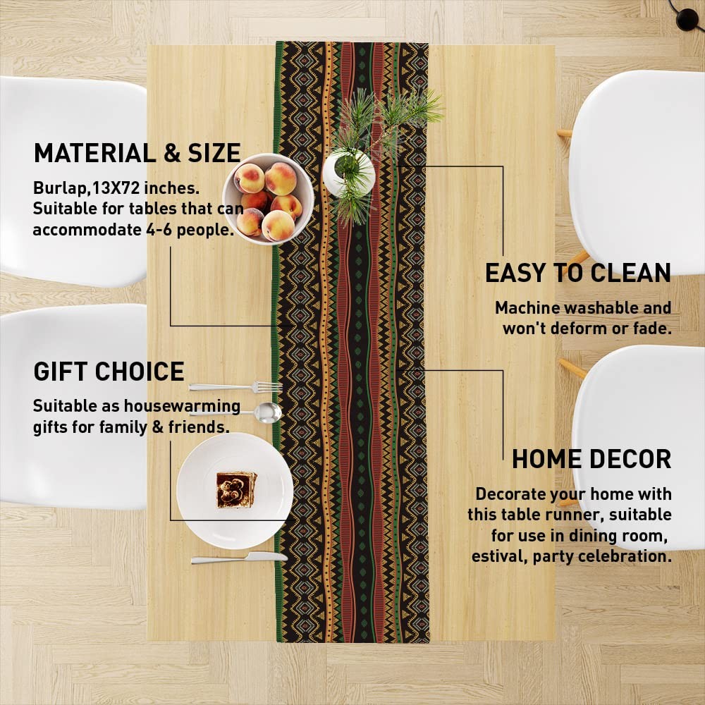 Traditional African Tribal Table Runner, African Table Runner Decor for Dinning gallery