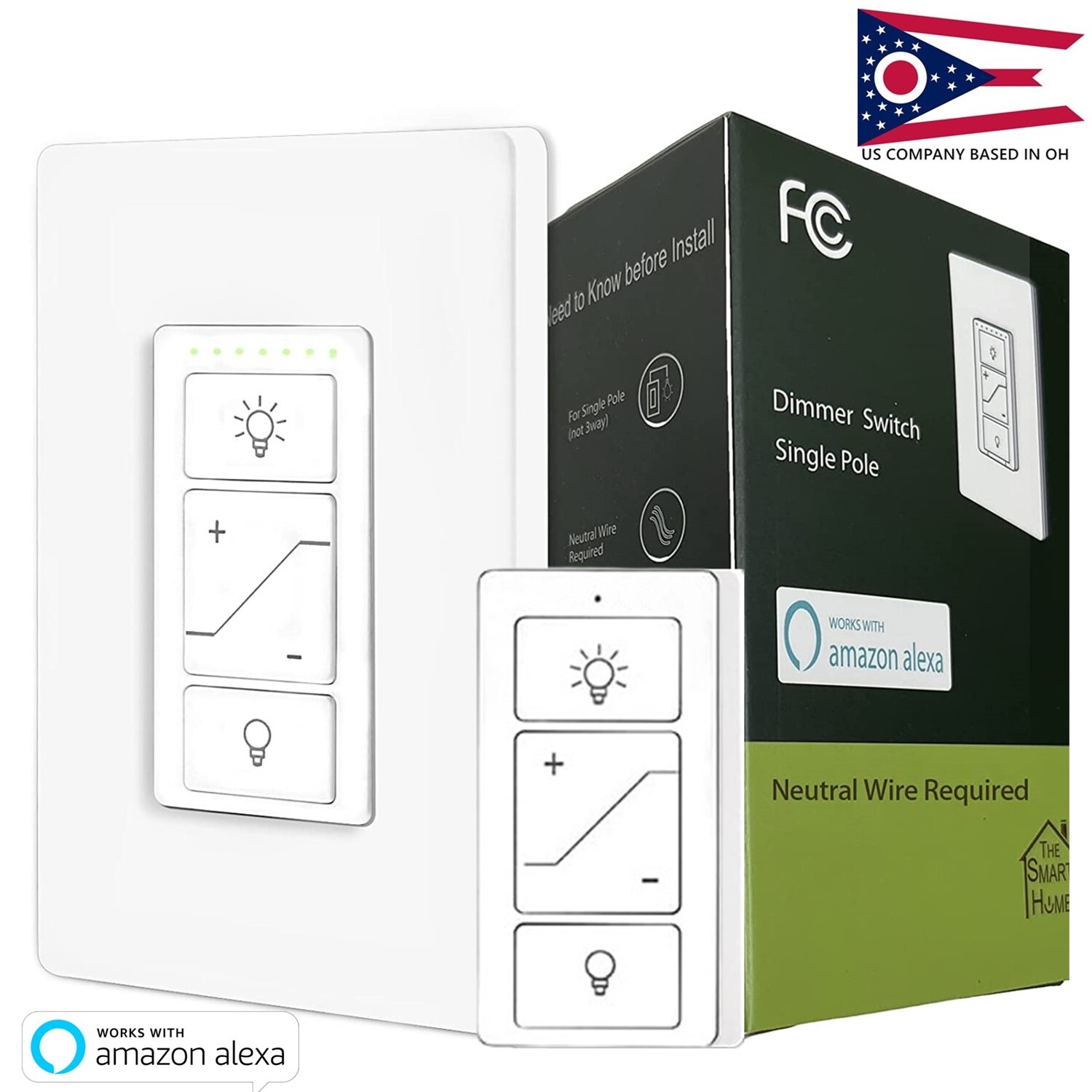 Smart Dimmer Switch with Remote Wireless 3-Way/4-Way Remote Work with Alexa gallery