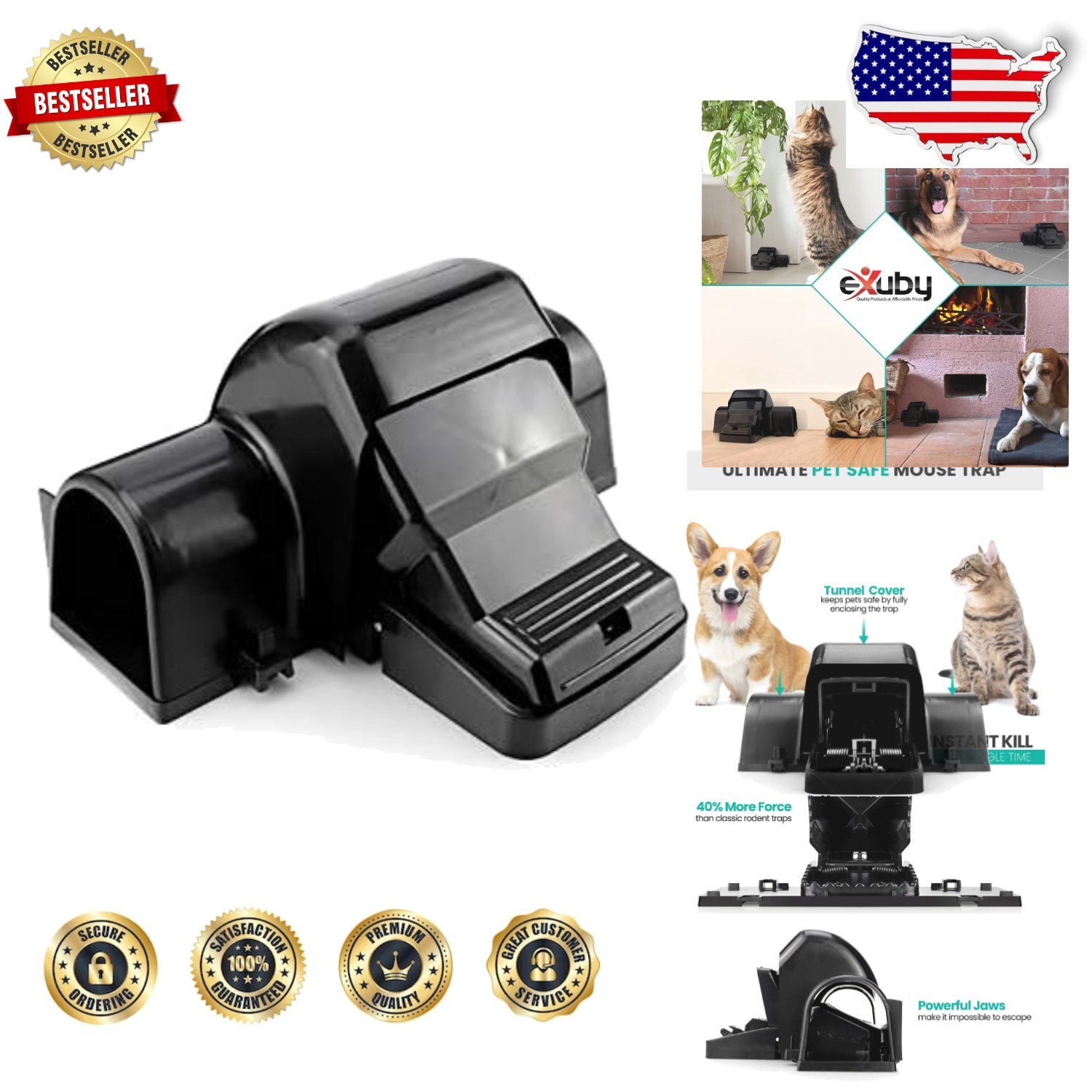 Pet-Safe & Child-Safe Rat Traps with Tunnel Design - 1 Pack for Instant Capture gallery
