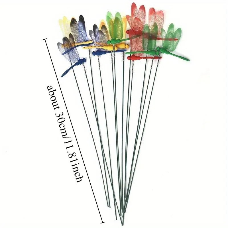 10 Pcs 3D Dragonfly Garden Decor Dragon Fly Garden Stakes Dragonflies Garden 10X gallery