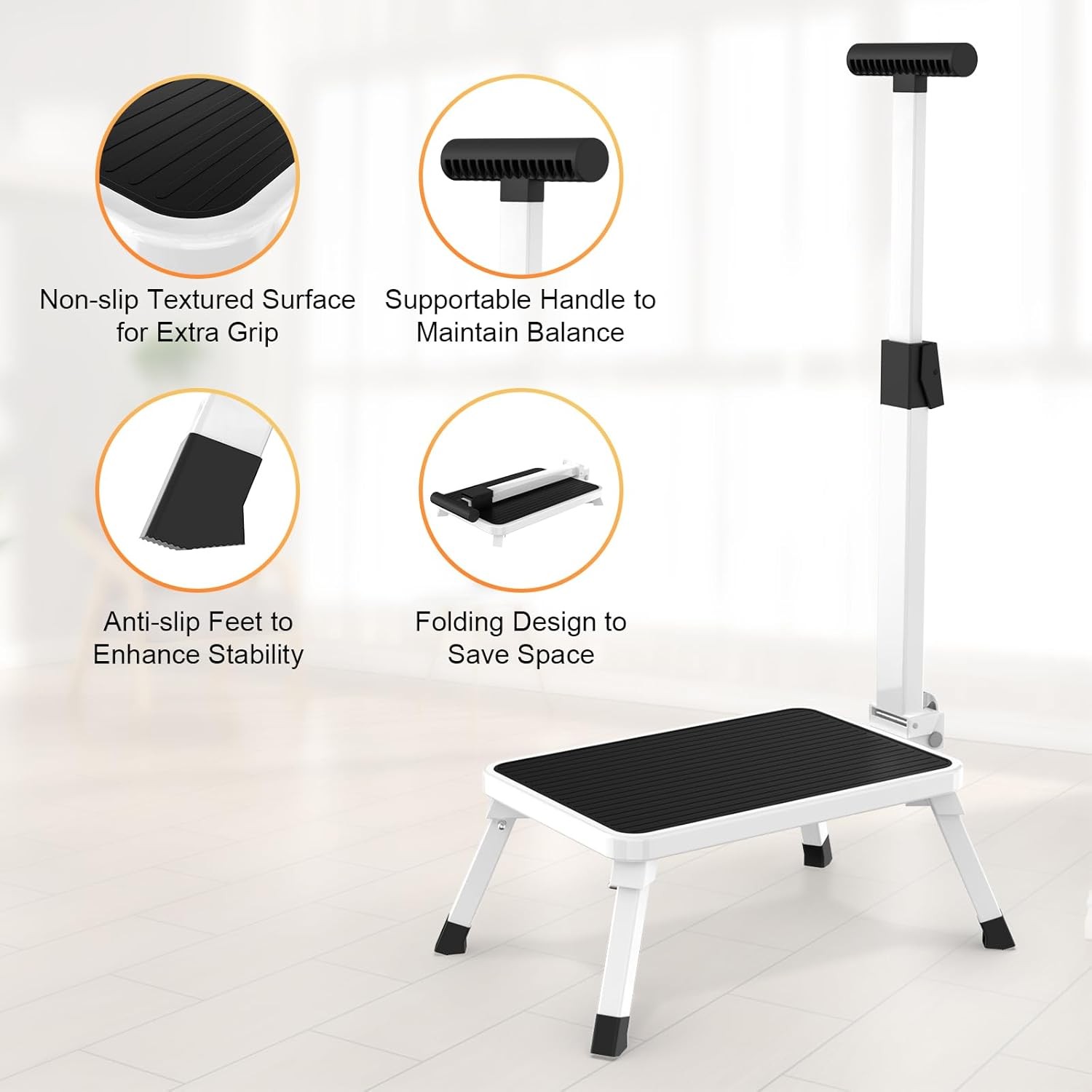Step Stools for , Foldable Step Stool with Handle for Elderly Seniors Stepping S gallery