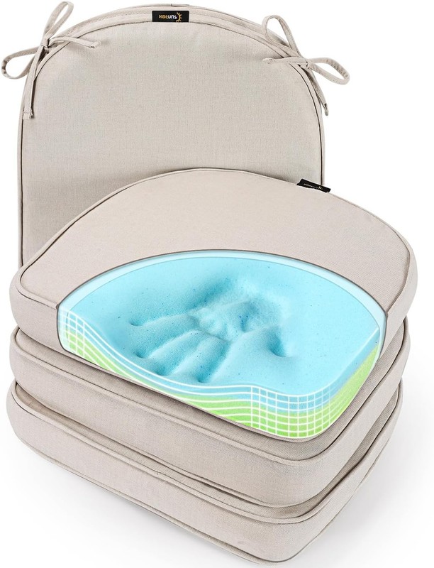 Durable Double-Stitched Gel Memory Foam Cushions - Set of 4 for Everyday Use gallery