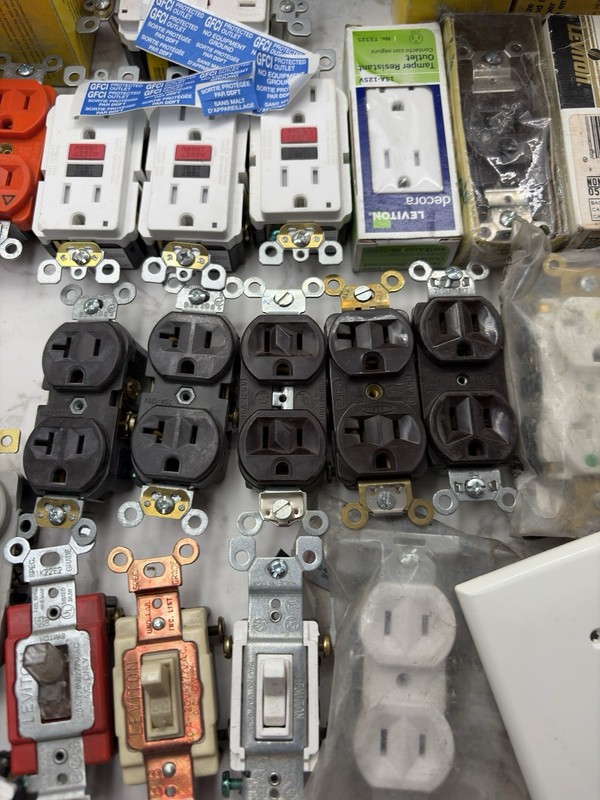 Electrical Components LOT 25+ OUTLETS, COVERS, TAMPER RESISTANT, GFCI, SWITCHES gallery