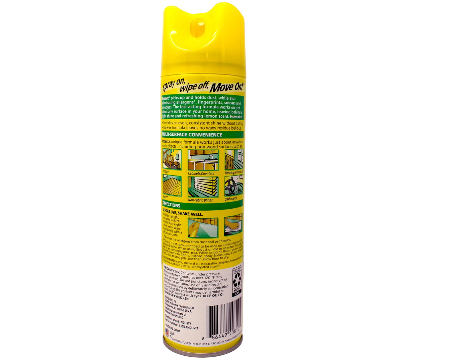 Endust Multi-Surface Dusting & Cleaning Spray, Lemon Zest 12.50 oz (Pack of 5) gallery