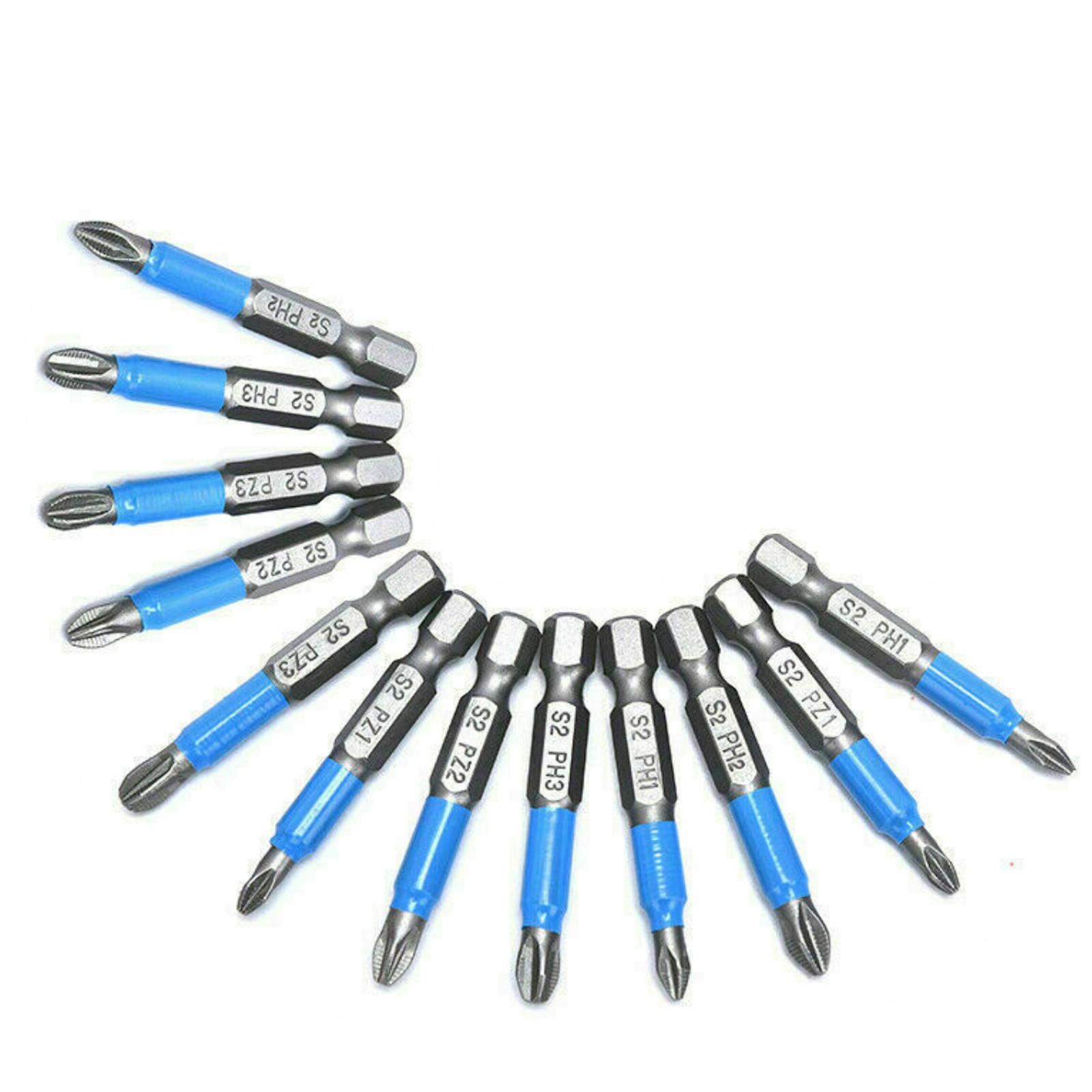 12Pcs Non-slip Screwdriver Bit Set Electric-Impact PH1/PH2/PH3/PZ1/PZ2/PZ3 gallery