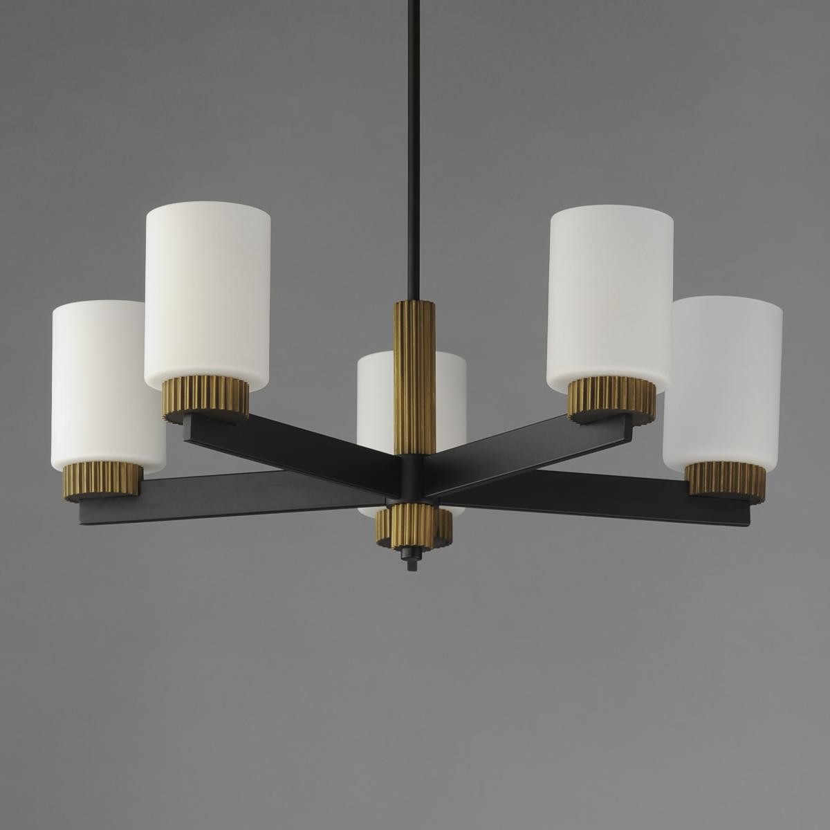 Maxim Lighting 32655SWBKAB Ruffles Chandelier Black and Antique Brass gallery