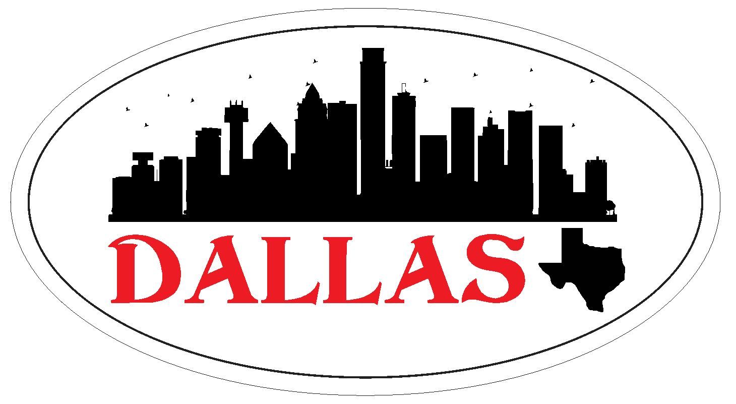 Dallas Texas Oval Bumper Sticker or Helmet Sticker D3715 Euro Oval Auto Decal gallery