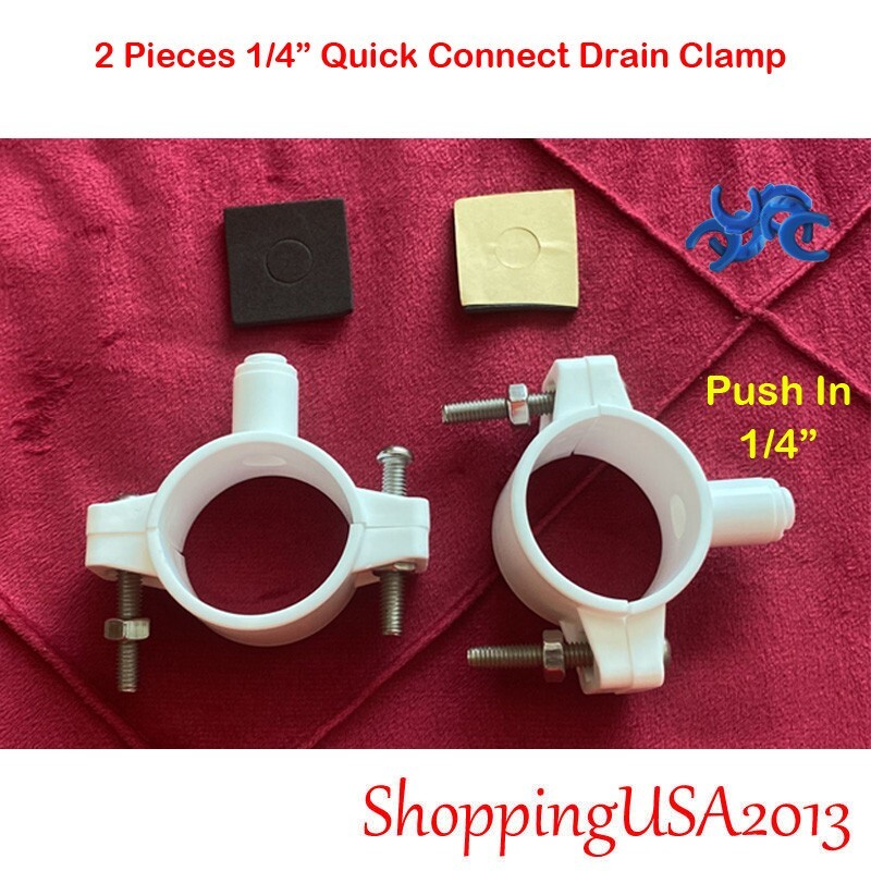 2 Drain Clamp 1/4" Quick Connect Push In Water Filter RO Reverse Osmosis System gallery
