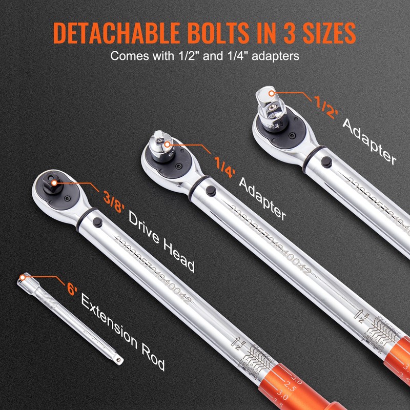 VEVOR Torque Wrench Adjustable Torque Wrench 3/8" Drive 10-80ft.lb/14-110n.m gallery
