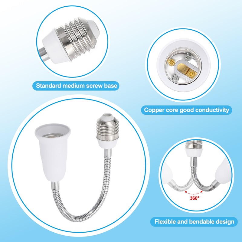 23.6 Inch E26/E27 Light Socket Extender for Medium Screw Base White gallery