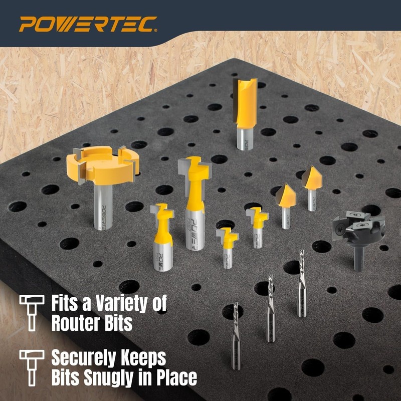 POWERTEC Router Bit Storage Tray for 110 Bits, Tool Organizer (71046) gallery