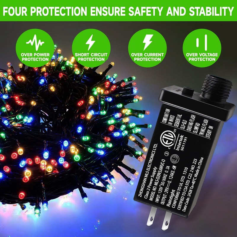 29V 3.6W LED Transformer, Class 2, 8 Modes, Memory, IP44, String Light gallery