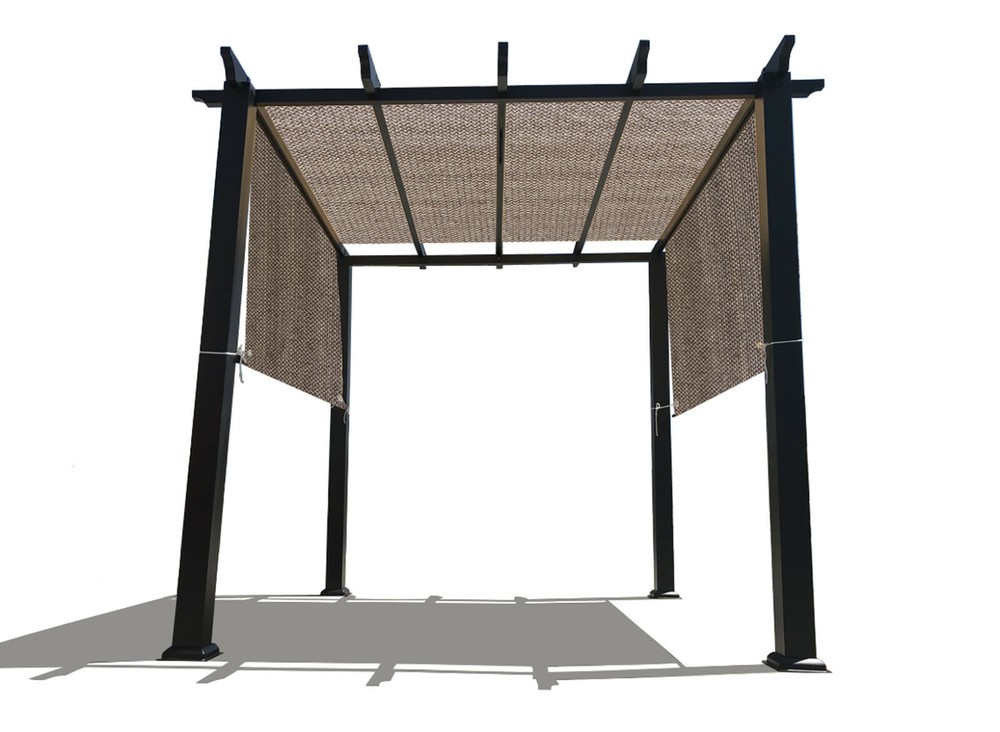90%UV Block Permeable Canopy Replacement Pergola Shade Cover w/Rod Pocket Walnut