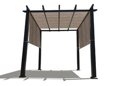 90%UV Block Permeable Canopy Replacement Pergola Shade Cover w/Rod Pocket Walnut