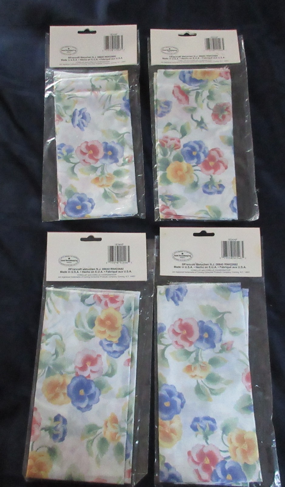 Corelle Coordinates Summer Blush MIP Napkins 8 in 4 Packages of 2 Not Opened NOS gallery