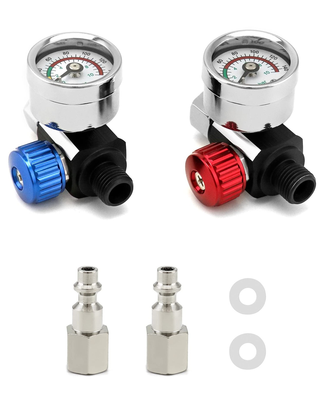 QWORK Air Pressure Regulator Kit, 1/4"-G Spray Paint Gun Adjusting 1 Set gallery