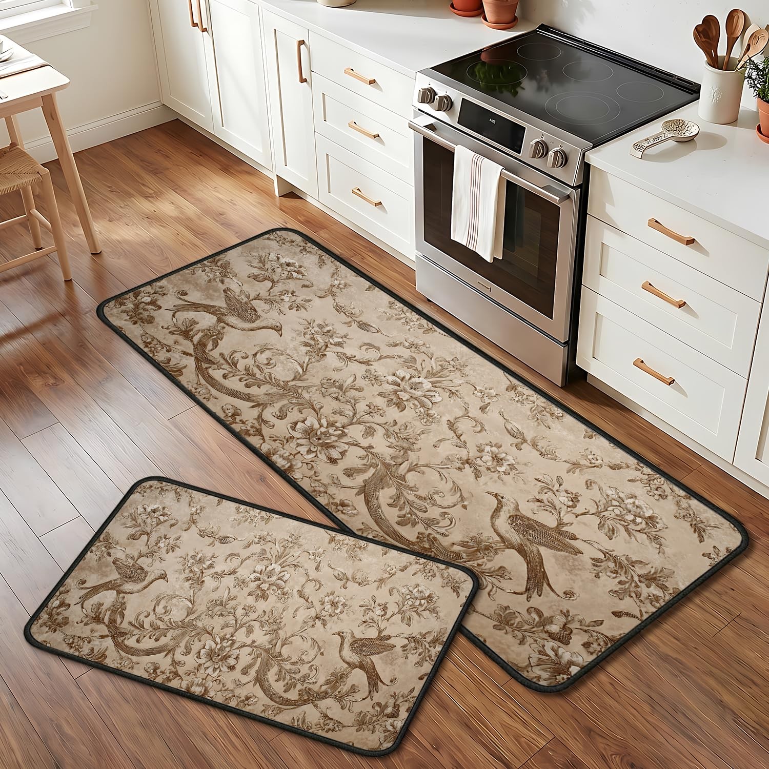 2 PCS Kitchen Floor Mats Cushioned AntiFatigue Rugs 17x28 & 17x47 Inch gallery