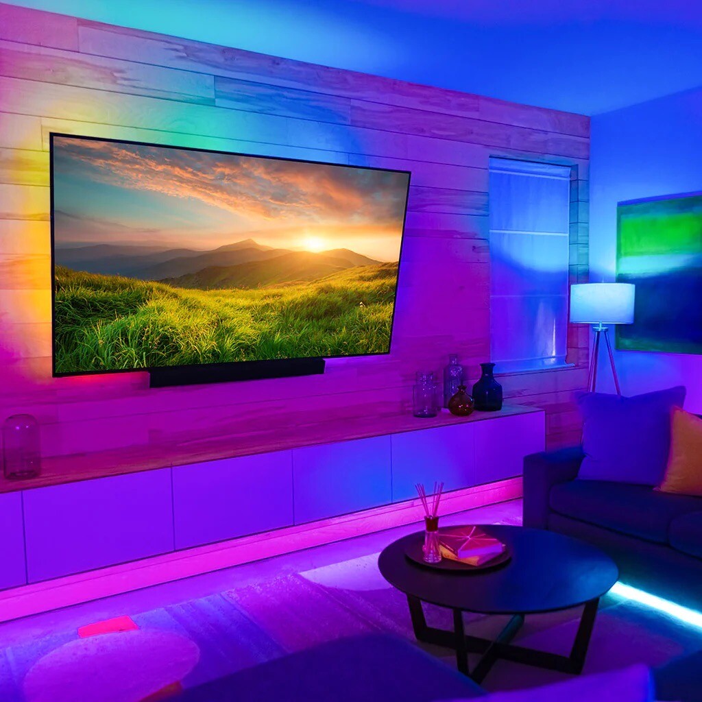 16.4 ft Waterproof LED RGB Strip Lights with Remote and App gallery