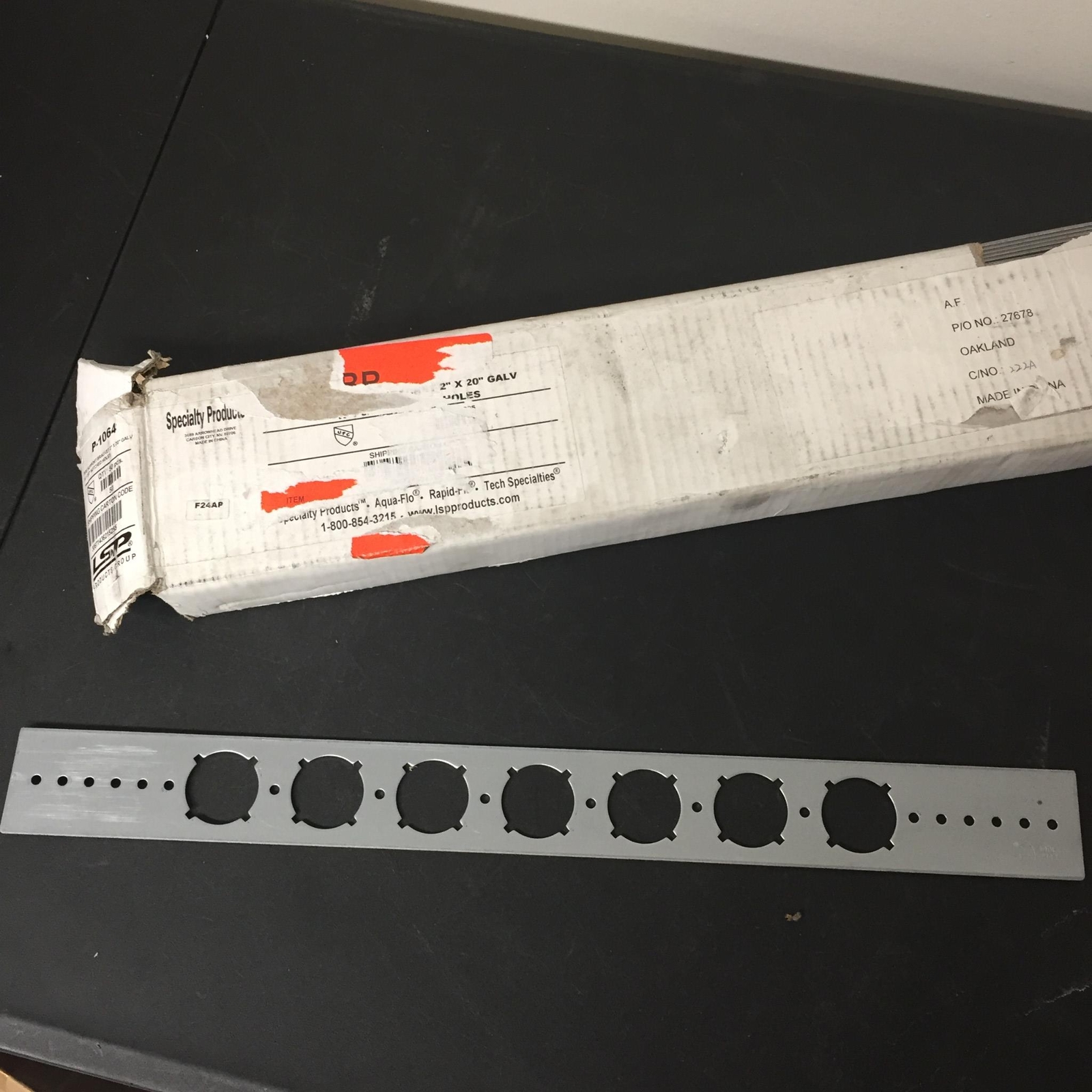 LSP P-1064 2 X 20 Pipe Support Bracket With 1 3/8 Inch Notched Holes 5 Pcs gallery