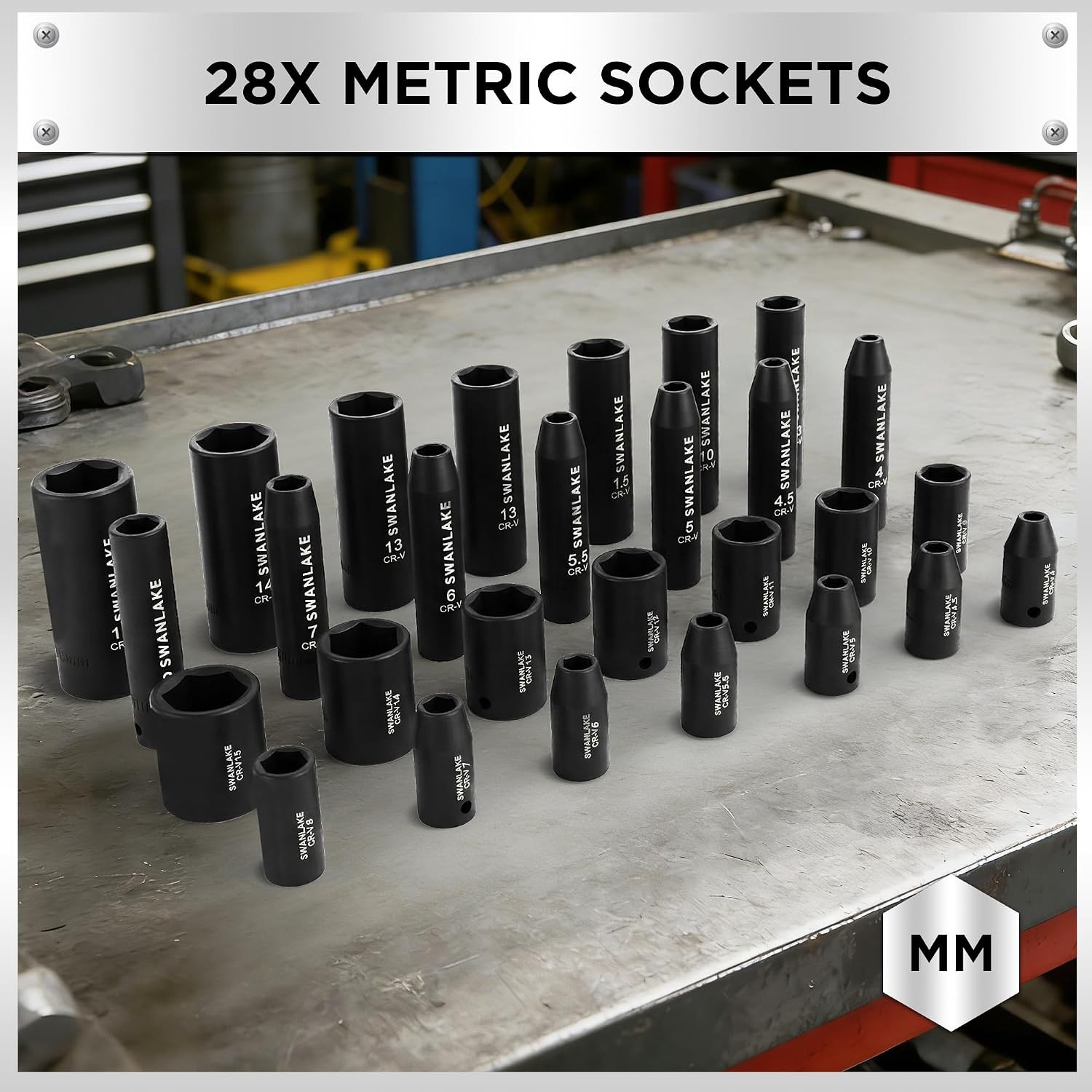 1/4" Drive Impact Socket Set 56 Piece SAE Standard 5/32 to 9/16 inch gallery