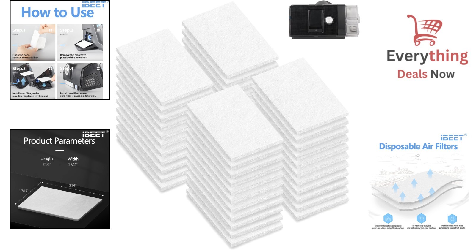 44 Pack HEPA CPAP Filters Compatible with Airsense 10 S9 S10 AirCurve 10 gallery