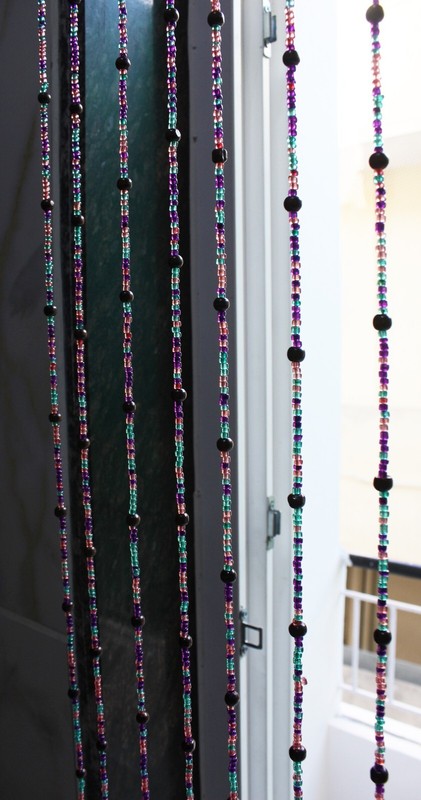 Handmade Beaded String with bells Curtain Hippie Boho Colorful Home Décor 190 cm gallery