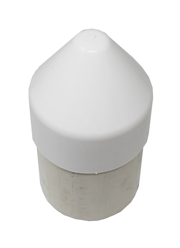 White Plastic PVC Pipe 4" Cone Style Cap for 4" Schedule 40 PVC Pipe gallery