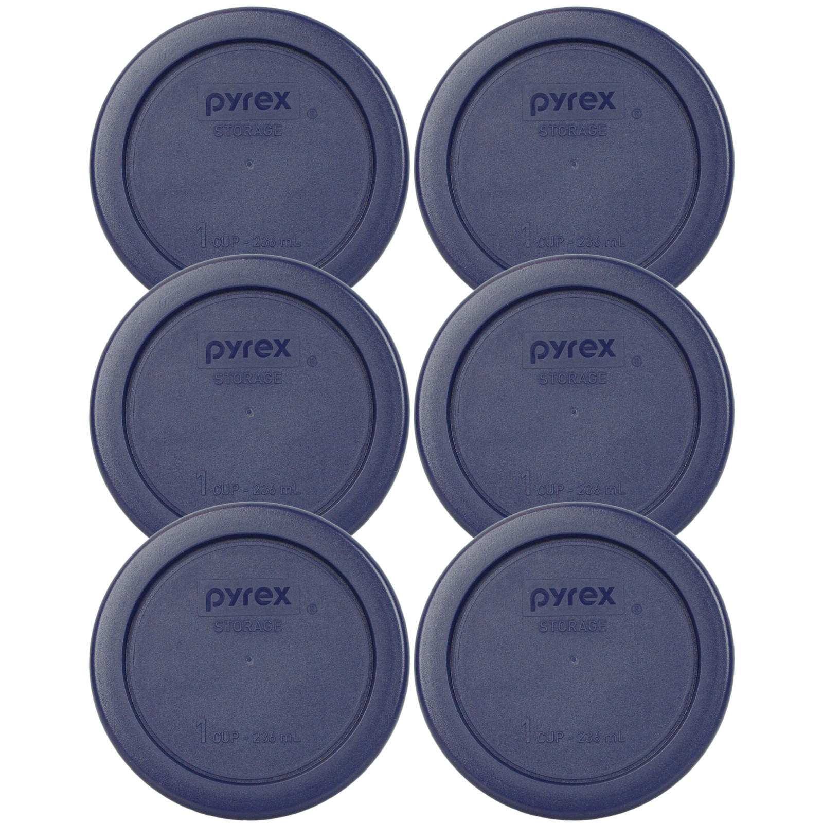 Pyrex 4" Storage Plastic Blue Lid Storage Cover 6 PK For 1 Cup Bowl Dish 7202-PC gallery