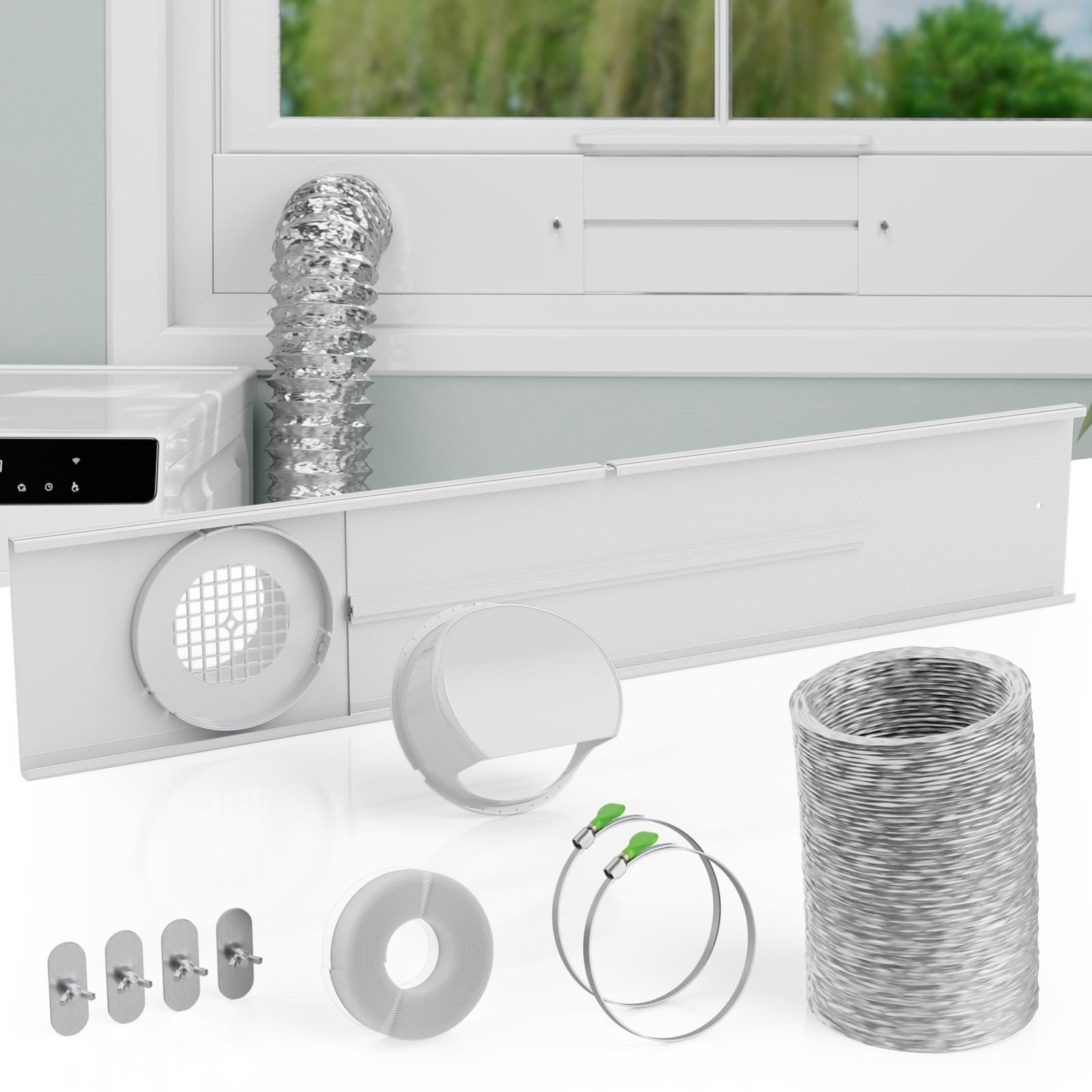 Dryer Vent Window Kit,Adjustable Window Vent Kit with Outdoor Dryer Vent Cove... gallery