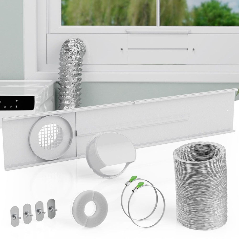 Dryer Vent Window Kit,Adjustable Window Vent Kit with Outdoor Dryer Vent Cove...