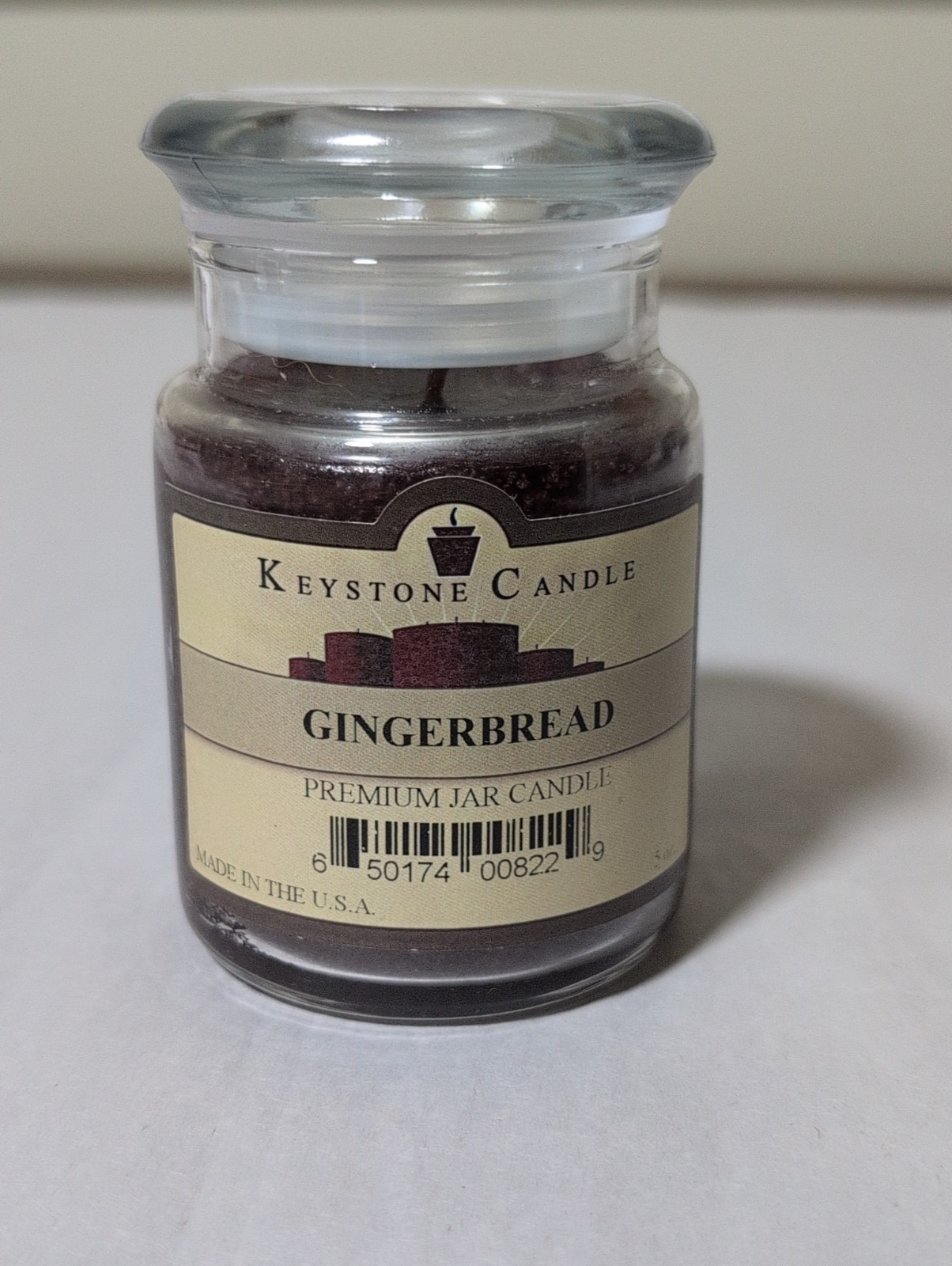 NEW Keystone Candle Gingerbread Scented Candle! 5oz Glass Jar! Open! gallery
