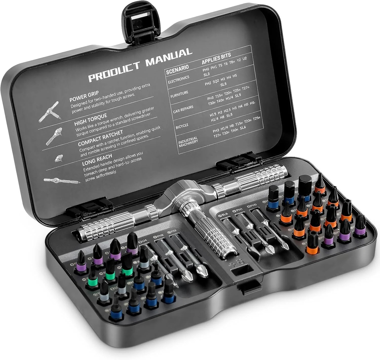 40 in 1 Ratcheting Screwdriver Set with S2 Bits DIY Repair Tool Kit gallery