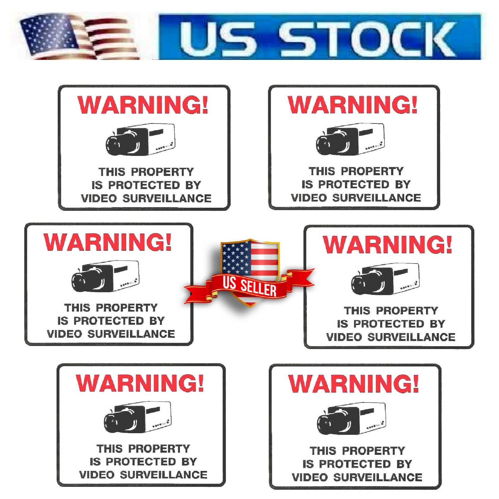 HOME STORE SECURITY STICKERS SURVEILLANCE CAMERA SYSTEM IN USE WINDOW DECAL LOT gallery