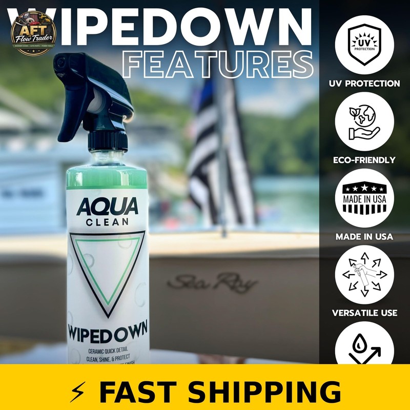AquaClean WIPEDOWN Ceramic Quick Detailer 16oz - Waterless Wash gallery
