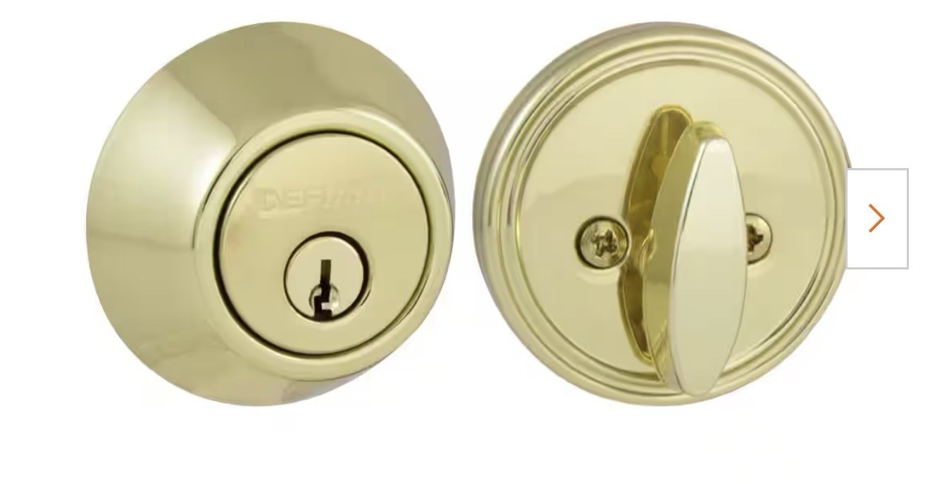 Defiant Single Cylinder Deadbolt Polished Brass 154-717 gallery