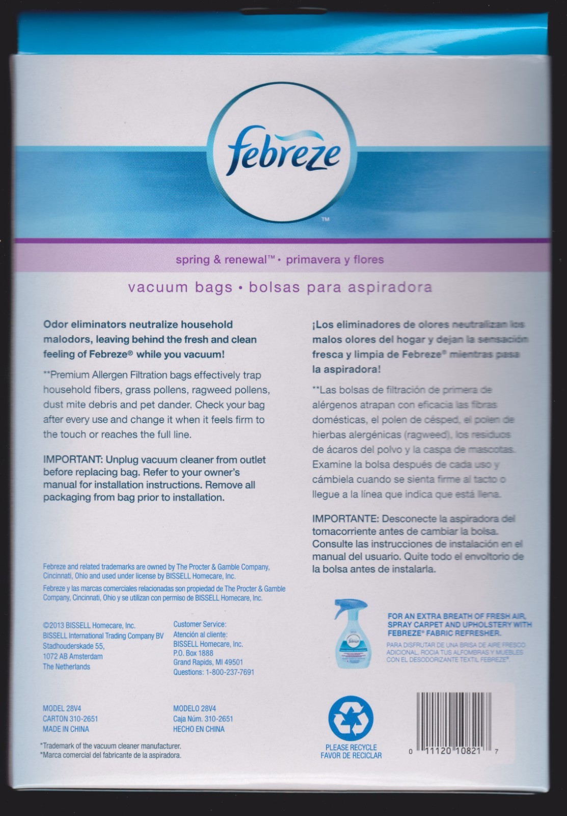 Febreze Hoover Type "Z" Vacuum Cleaner Bags--2 Boxes of 3--NEW--FREE SHIPPING gallery
