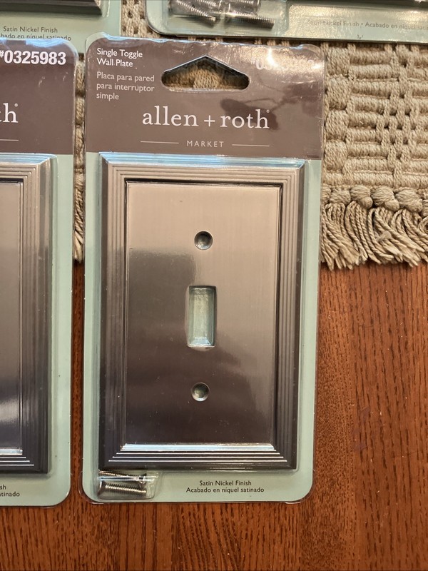 Allen + Roth Triple/Double/Single Toggle Wall Plate Satin Nickel Light Switches gallery
