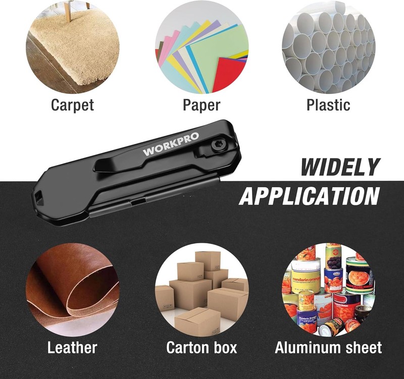 WORKPRO EDC Folding Utility Knife Foldable Small Pocket Knife with Belt Clip New gallery