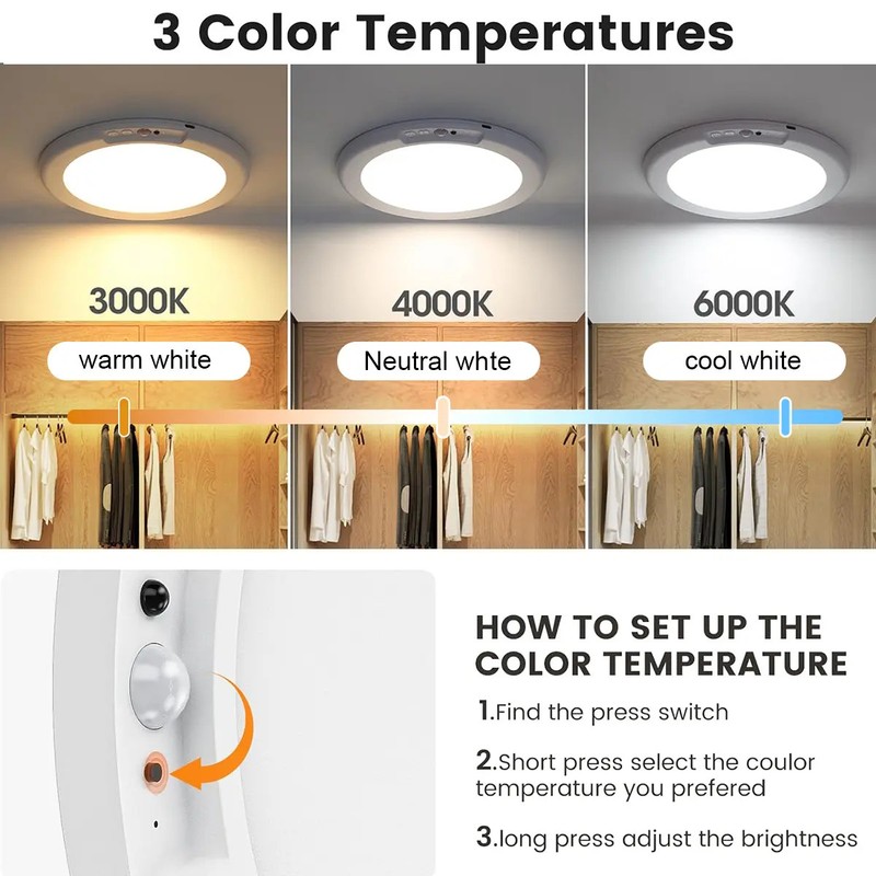 GMOX Rechargeable Motion Sensor Ceiling Light 2/4Pack with Remote gallery
