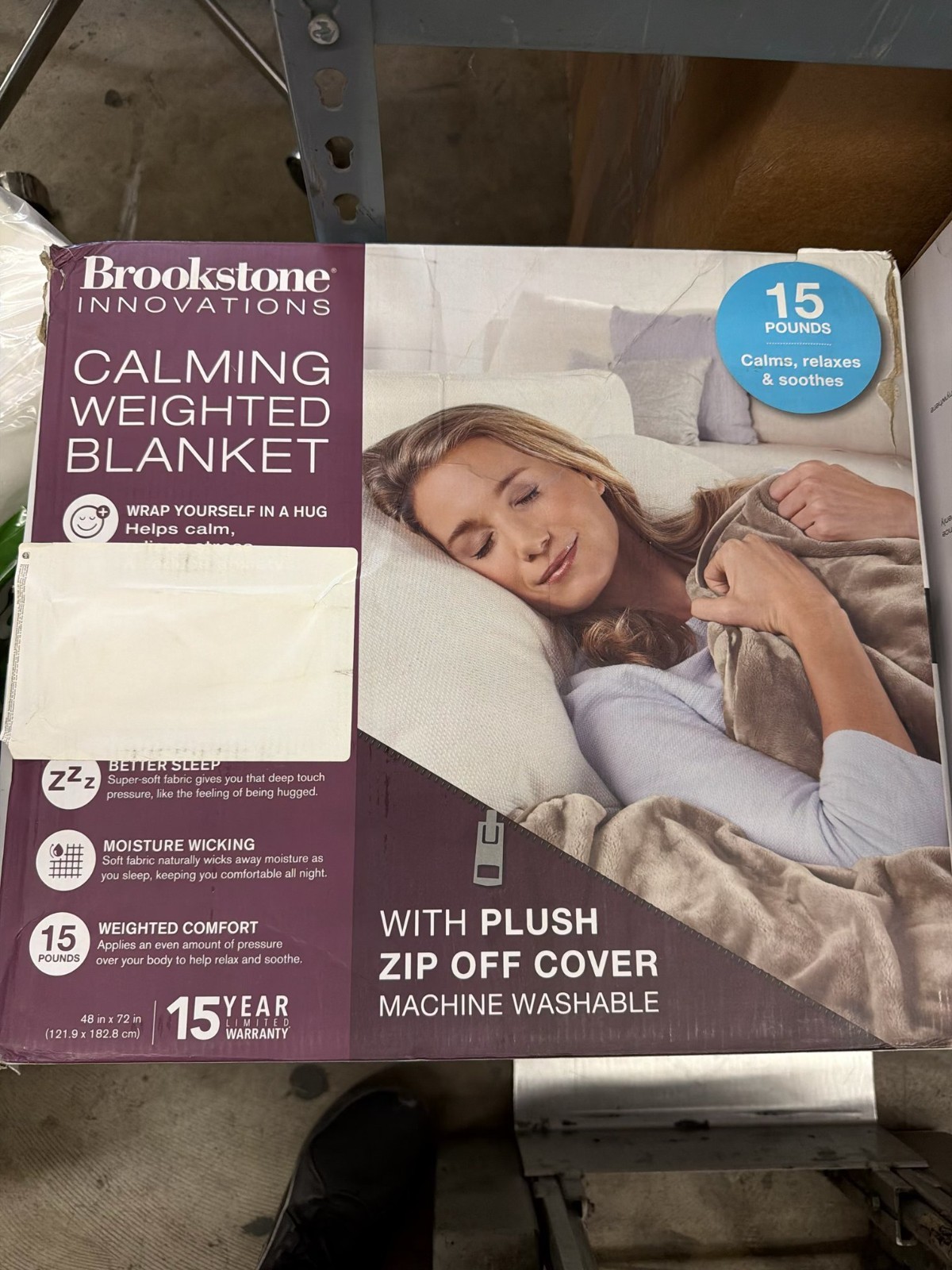 Brookstone Innovations Calming 15 lbs Weighted Blanket Throw Blanket 48 in.x72. gallery