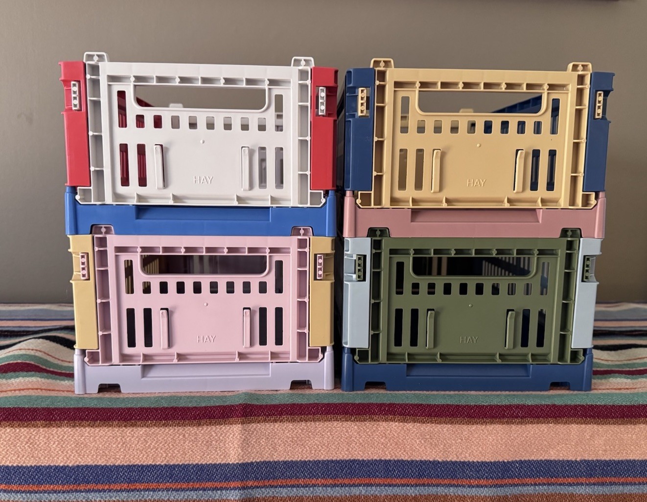 HAY Colour Crate, Multicolor Collapsible Stacking Storage Set Of 4 Sold Out! gallery
