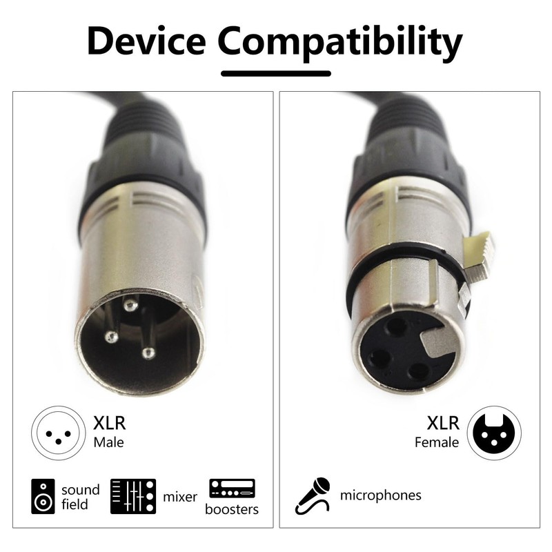 (4-Pack) 50 Foot, XLR Microphone Cable 3-pin XLR Speaker Cable Male to Female... gallery