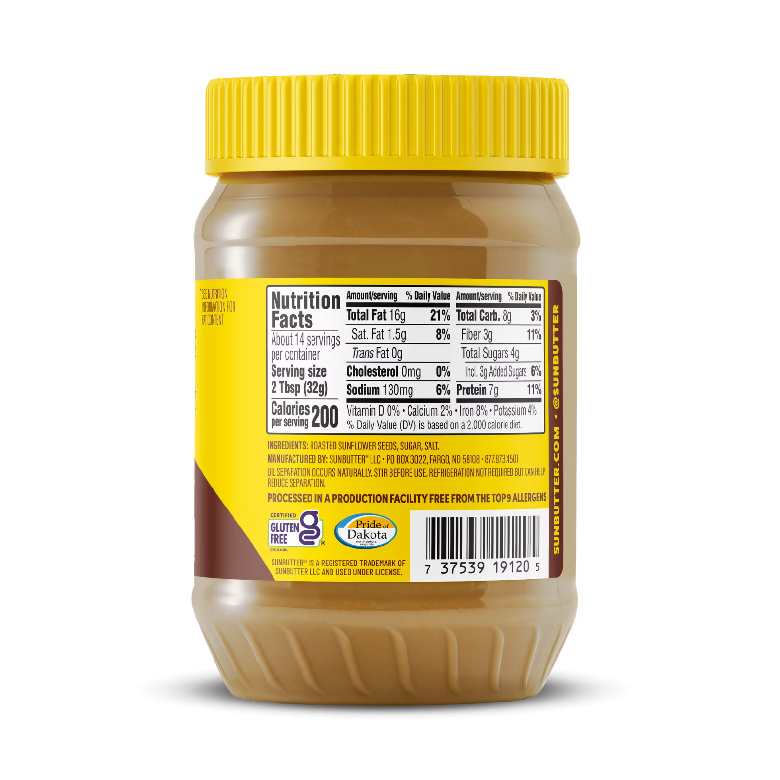 SunButter Original Sunflower Seed Butter 16 oz Jar gallery